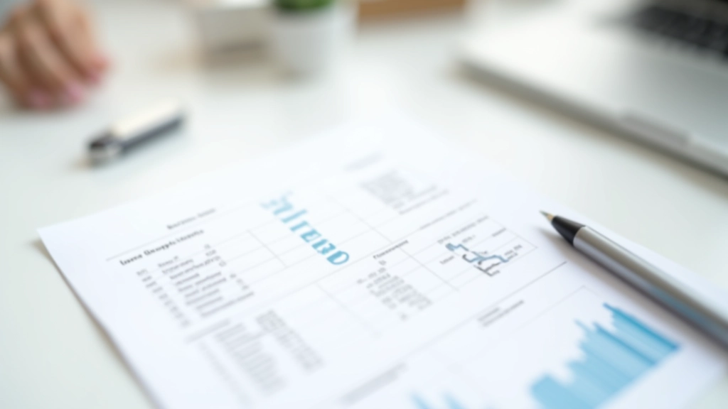 Business metrics displayed on paper with growth chart, pen marking improvements